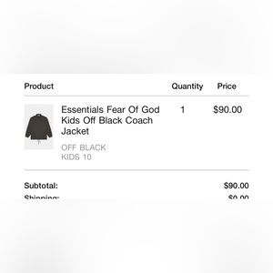 FEAR OF GOD ESSENTAILS KIDS JACKET
